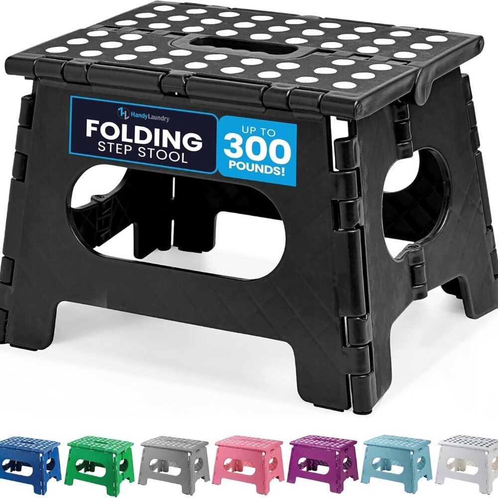 Folding Step Stool - Sturdy Enough Collapsible Stool to Support Adults and Safe